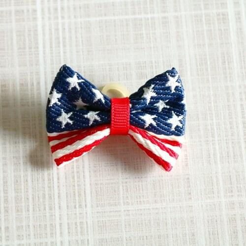 60pcs Pet Puppy Dog Cat Hair Bows 4th of July Bowknot Hair Bows Red White Blue Pet Hair Accessories Bows Pet Supplies