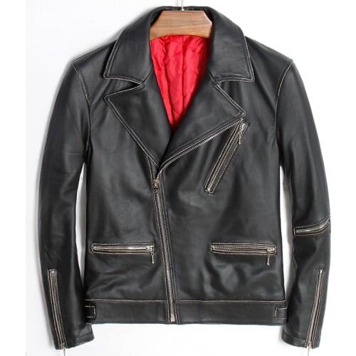 Free shipping.Brand mans Sheepskin coat,mens 100% genuine leather,warm motor biker jacket.slim plus size,casual coat classic