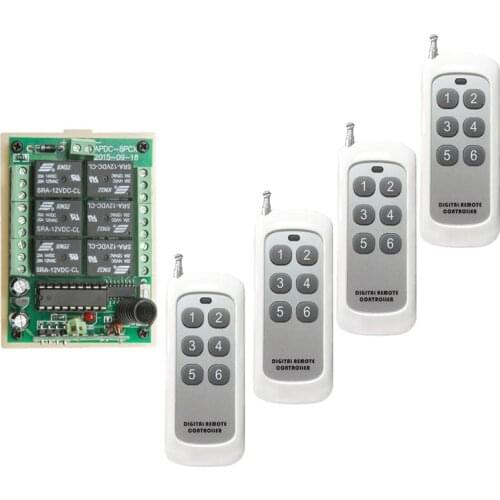 500m DC 12V 24V 6CH 6 CH Small Channel Wireless Remote Control Controller Radio Switch Transmitter Receiver 315 / 433 MHz