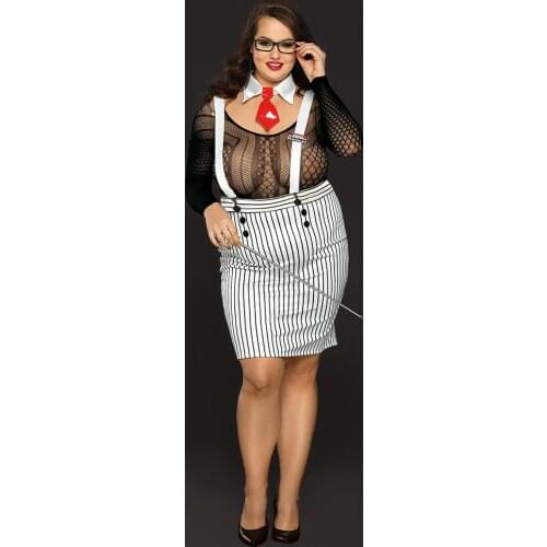 Large Size Uniform Sexy Fat Teacher Uniform Lingerie Plus Size College Style Teacher Cosplay Lingerie for Women Erotic Porno Hot