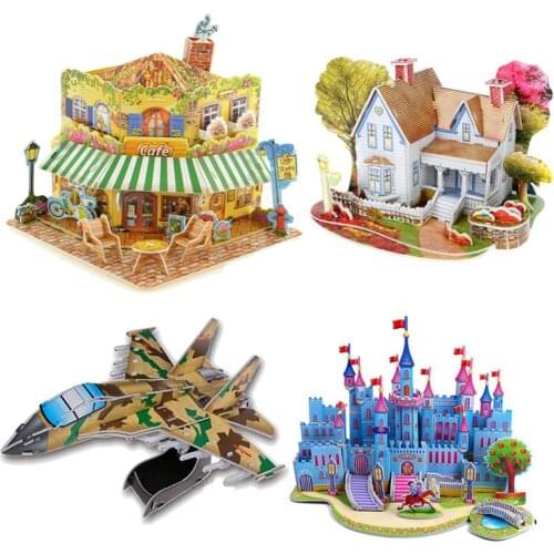 3D Paper Puzzles For Kids Jigsaw Paper Puzzles Children DIY Toys House Warship Paper Models for Children Birthday Gifts TY79