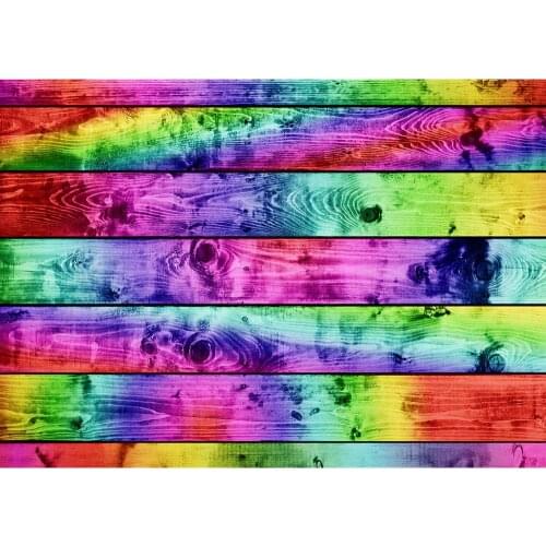 Wooden Plank Dazzling Colorful Photography Backdrop Vinyl Cloth Photocall Background for Baby Children Toy Photobooth Fond Photo