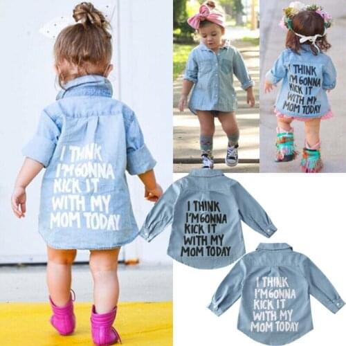 Children Shirt Toddler Kids Baby Girl Clothes Winter Denim Tops Long Sleeve Shirt Warm Shirt Casual Turn-down Collar Blouse Tops