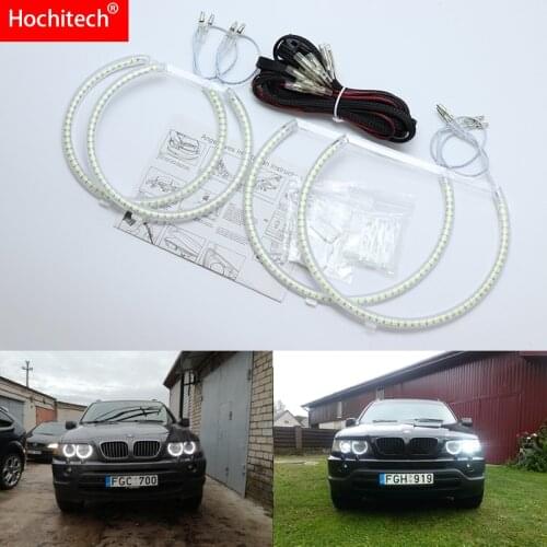 For Bmw E53 X5 1999-2006 Ultra bright SMD white LED angel eyes 2600LM 12V halo ring kit daytime running light