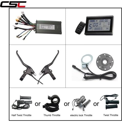 Electric Bicycle Brushless 9 Mosfet Sine Wave Controller+LCD3 Display+Power cut-off Brake lever+Throttle+8 Magnet PAS for Ebike