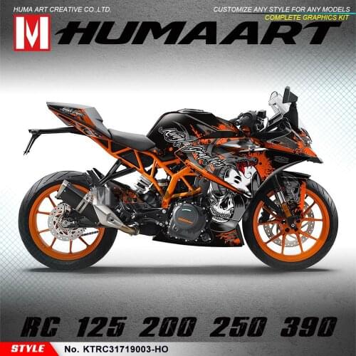HUMAART Motorcycle Graphic Custom Stickers Full Vinyl Decals Kit Adhesive for RC 125 200 RC125 RC200 2017 2018 2019 2020
