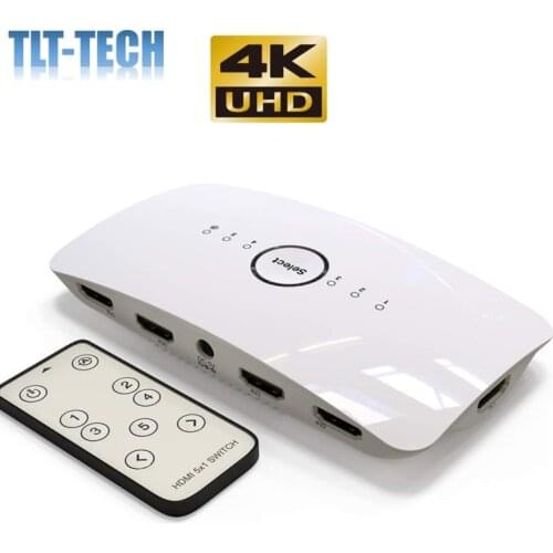 HDMI Switch 4k HDMI Splitter Switch 5 In 1 Out with IR Remote Support 4K 60hz 3D 1080P HDCP 2.2 UHD HDR Plug and Play for PS4