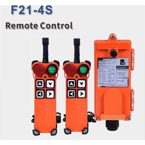 Nice 2 TransmitterS+1 Receiver TELEcrane CE FCC Industrial Wireless Radio Single Speed F21-4S Remote Control for Crane