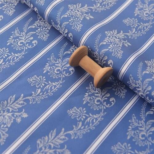 Quality polyester cotton tissu Deep blue relief jacquard fabric Cheongsam, Pajama, robe, dress patchwork