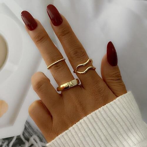Vienkim Minimalist Sterling Gold Rings for Women Fashion Creative Hollow Irregular Geometric Birthday Party Jewelry Gifts