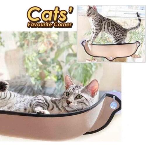 Window Bed Pet Cat Lounger Sunbathing Cotton Mat Bed 13kg Kitten Puppy Glass Window Mounting Sucker Boat Bed Cathouse Doghouse