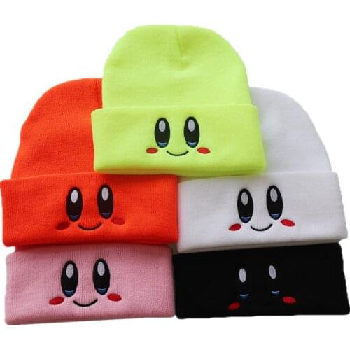 Anime Cartoon Cute Hat Face Eyes Cosplay Keep Warm Knitted Hat Unisex Adult Kids Cap Hip Hop Autumn Winter Gift