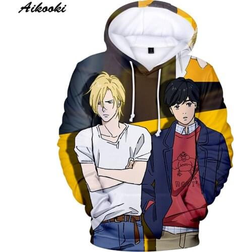 Anime Banana Fish 3D Hoodies Men Women Casual Sweatshirts Long Sleeve Men Hoodie Cartoon Design Banana Fish 3D Hoodies Mens