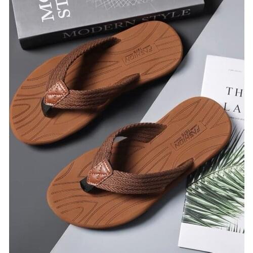 Topvivi Men Flip Flops Slippers 2021 Summer Beach Skid-proof high Quality Shoes fashion Soft Comfortable Mens Shoes men slippers