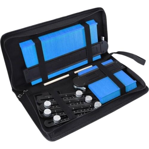5inch/10inch Contour Gauge Set with 6-Folding Ruler Metal Lock Shape Duplicator Tiling Laminate Tiles Template