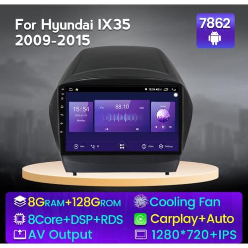 NaviFly 8 Core Android10 6+128G QLED Car Auto Radio Video Audio Multimedia for Hyundai Tucson 2 IX35 2009-2015 4GLTE DSP carplay