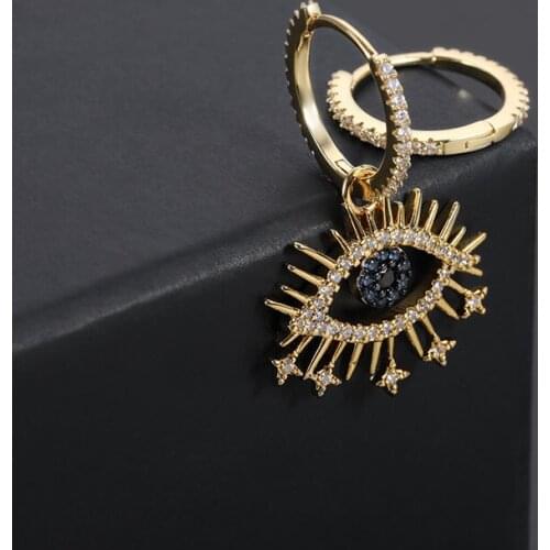 New Devils Eyes Pendant Earring 925 Sterling-Silver Irregular Earrings Round Fashion Trend Jewelry For Women Lady