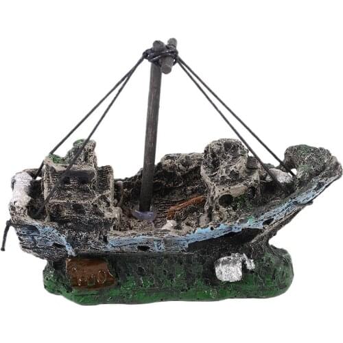 New Pirate Ships In Aquariums Aquarium Landscape Decoration Aquarium Accessories Fish Tank Aquarium Resin Boat Ornament
