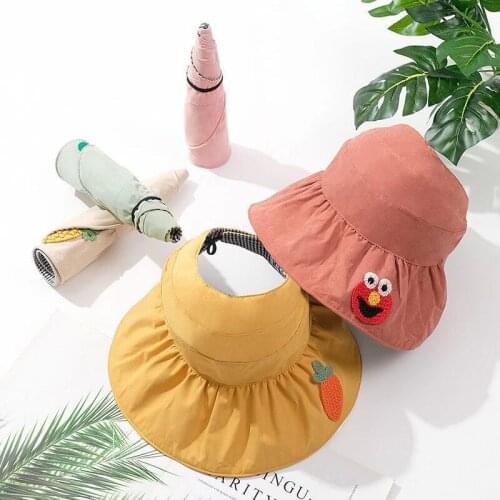 Wide Brim Children Sun Hat Kids Bucket Cap Summer Beach Girls Travel Outdoor New Fashion Beach Cap UV Protection Sun Hats