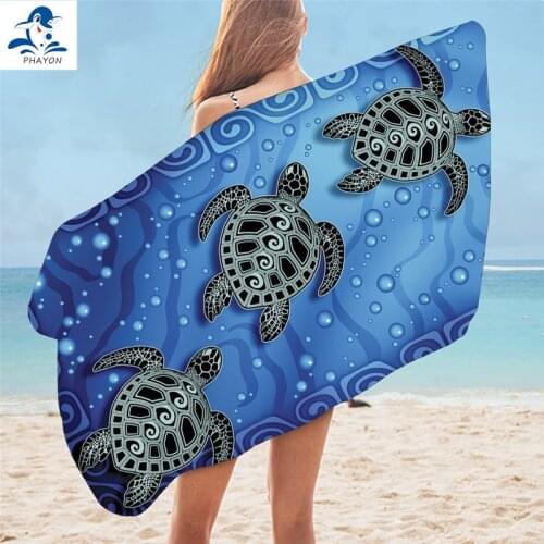 PHAYON Beach Towel Quick-dry Microfiber Bath Towels Sea Turtle Beach Cushion 150*75cm Animals Yoga Mat Sand Free Beach Towel