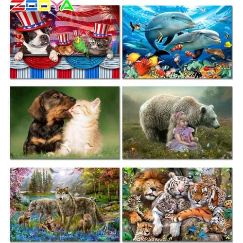 Full 3D Diy Funny Diamond Painting Animal Diamond Embroidery Painting 5D Large Warm Dierlijk Diamond Mosaic Painting Decor 6Jh35