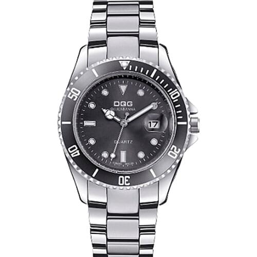 Reloj New brand DQG men women watch Reloj Rhinestone Full Steel Calender quartz watches Fashion Sport men watch Hot Sale часы