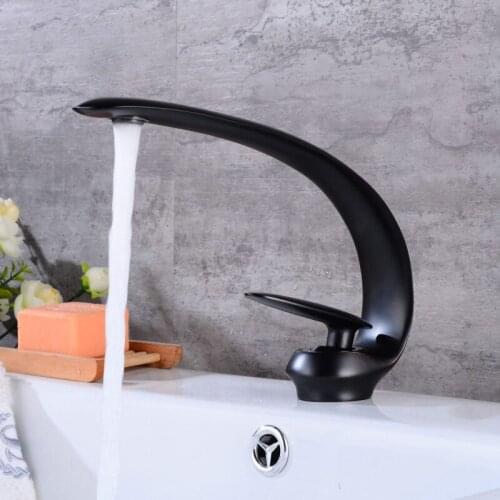 BECOLA Unique Design Single Handle Black Bathroom Faucet Hot and Cold Basin Tap Mixer Brushed nickel F6101-2