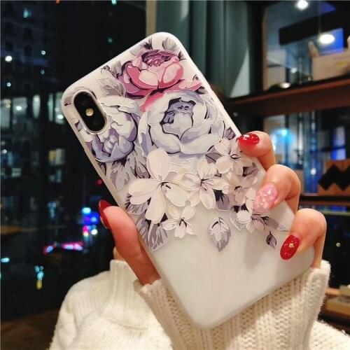 Case for Xiaomi Mi A1 A2 Mi8 lite Mi 9T Case Redmi 5A 6A 7A 8A Note 5 6 7 8 S2 Go K20 Pro Silicone 3D Relief Flower Soft Cover