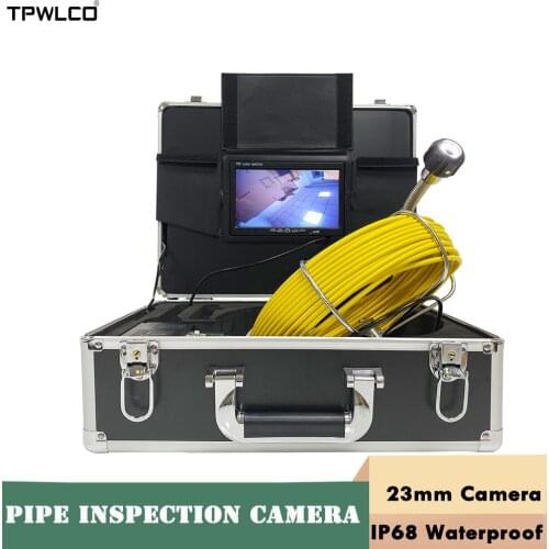 Pipe Camera Inspection With 7inch Monitor 20m Hard Cable Used For Sewer Pipeline Endoscope Industrial Cleaner Inspection 23MM