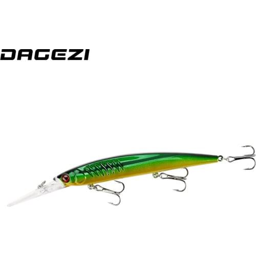 DAGEZI Hard Bait 14.7CM/12G Minnow Fishing Lure 1pcs 1.6-3.2M Diving depth Artificial Bait For Bass Fishing Wobbler pesca