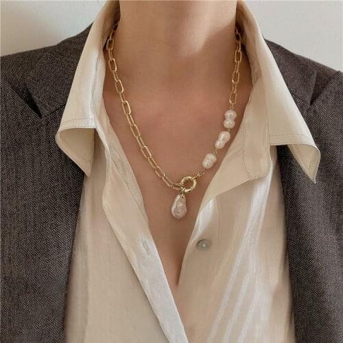 Vintage Multilayer Chain Pearl Necklace For Women Gold Color Chains Coin Pendant Necklaces Jewelry 2021 Accessories Girl Gifts
