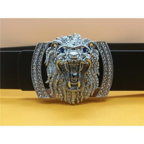 High-grade atmospheric buckle belt Black crocodile fashion wild jeans belt