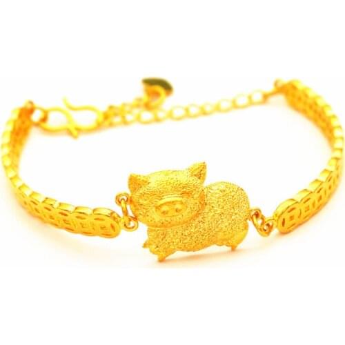 VAMOOSY Women 2020 Gifts Charms Real 24K Gold Bracelets & Bangles Female Chain Link Bracelet for Women Friendship Jewelry