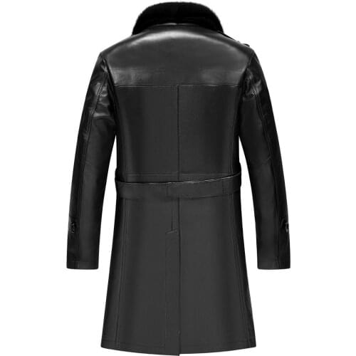 Genuine Leather Natural Wolf Liner Winter Jacket Men Mink Fur Collar Sheepskin Coat LSY088317 MY1413