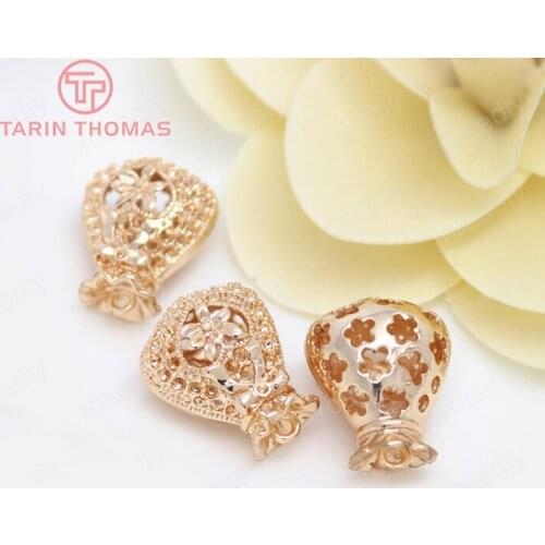 4PCS 15x20MM 24K Champagne Gold Color Plated Brass Purse Charms Pendants Pendants High Quality Diy Jewelry Accessories