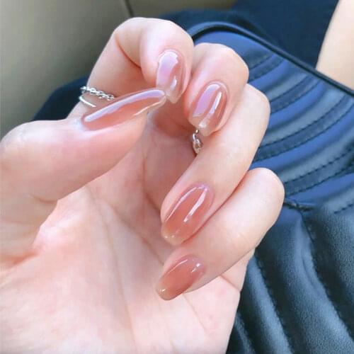 24PCS Fake Nails With Glue Rhinestones Long Detachable French Stick on Nails Coffin Flame Press on Nails Art DIY Manicure tips