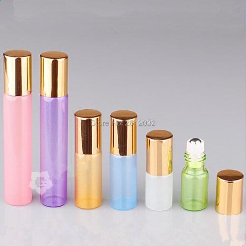 3 5 10 15ml Roller Bottles Roll On Bottle Container with Glass Ball for Essential Oil Aromatherapy Perfumes Lip F2017228