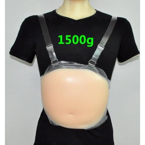 4-5 Month 1500g Silicone Pregnancy Belly Fake Belly Pad Silicone Belly Jelly Bump Abdomen for False Pregnancy Crossdress