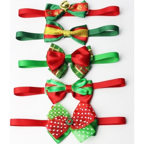 6PCS Christmas Dog Bow Tie Pet Dogs Bowtie Collar Holiday Decoration Acciessories Christmas Grooming Pet Supplies
