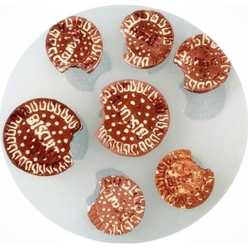 Avariety Of Round Simulation Chocolate Biscuit Shape Baking Molds Fondant Chocolate Liquid Silicone Mold
