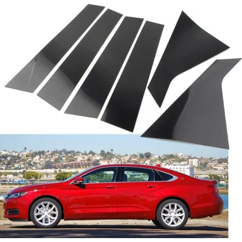 Car Pillar Posts Door Window Trim Cover For Chevrolet Impala 2006 2017 2018 2019 2020 Front Rear Left Right Car Sticker 6pcs