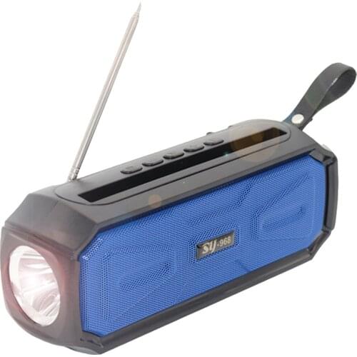 Sy-968 Solar Energy Wireless Bluetooth Speaker Light Outdoor With Flashlight Radio Card Audio Travel Plaza Convenient