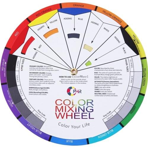OPHIR Coloring Wheel for Select Color Mix Professional Wheel Swatches for Tattoo Makeup Body Painting Nail Art AC101