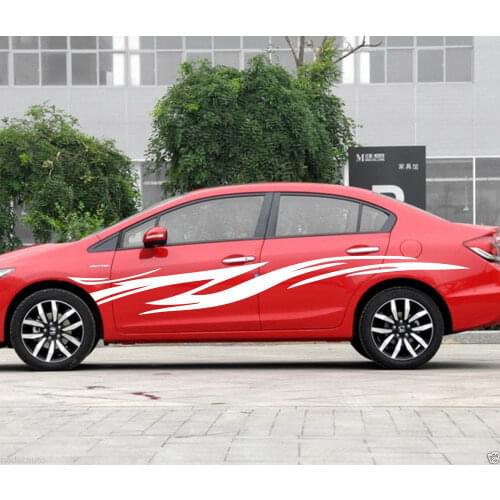 HotMeiNi 200CM*22.7CM 2x Car Racing Stripes Door Decals Auto Vinyl Graphic Vinyl sticker Vinyl Graphics Decals Car Stickers