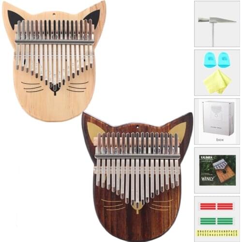 Kalimba-17 Keys Cartoons Thumb Piano, Perfect Christmas Gift for Kids and Adult Ancient Mbira Finger Mbira Made with Solid Wood