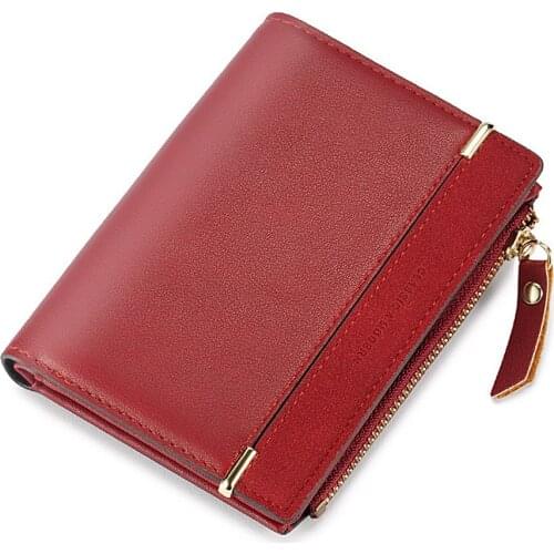 Womens Short Wallet Two Fold Zipper Bag Frosted Ladys Purse Fresh Solid Sweet Color Designer Clutch Multi-functional Card Case