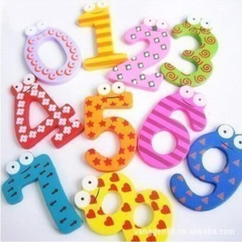 Creative Wooden Large Digital Refrigerator Magnetic Stickers Early Education Products Fridge Magnets