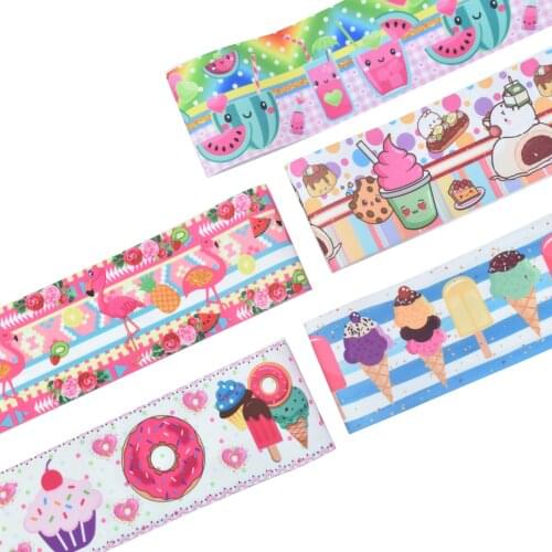 22MM 25MM 38MM 50MM 75mm Printed Pattern on Grosgrain Ribbon for diy ribbon