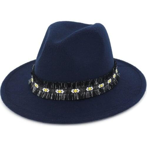 Fashion Floral Accessories Women Men Unisex Vintage Blower Jazz Dance Hat Trilby Derby Cap Jazz Fedora Felt Gambler Hats