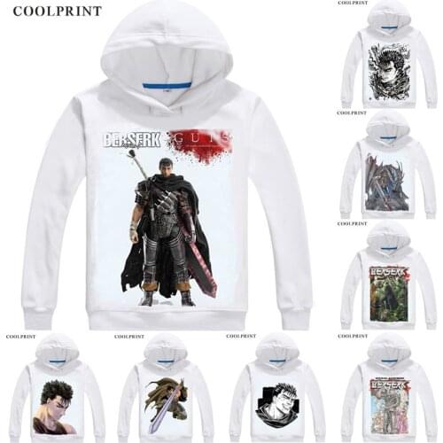 BERSERK Kentaro Miura Mens Hoodies The Prototype Guts Black Swordsman Anime Sweatshirt Streetwear Custom Hoodie Costume Hooded